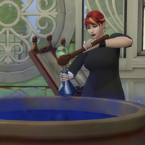Abby bottling some Plentiful Needs potion